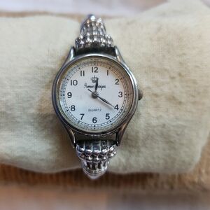 Premier Designs Watch Women 25mm Silver Tone Rope Band Round 7.25"